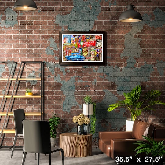 Along Route 66 Framed Michael Fishel Print 35.5" x 27.5"